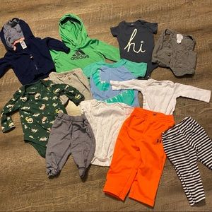 12 items - 6-9 month baby boy clothing lot